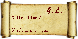 Giller Lionel névjegykártya